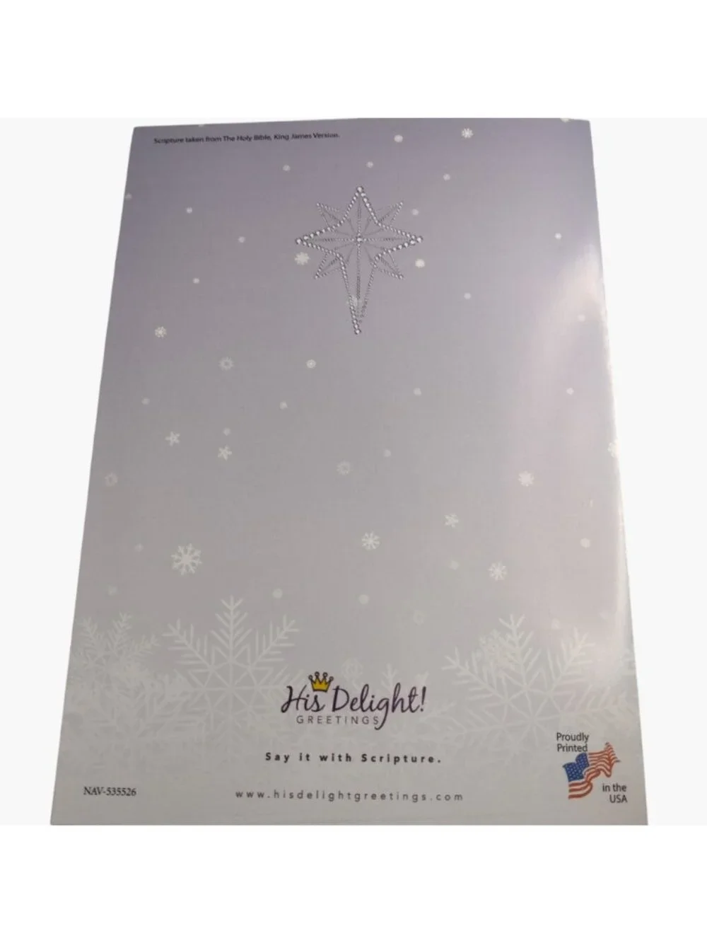 Religious Christmas Card Envelope Light Of The World Snowflake Scripture Luke 10